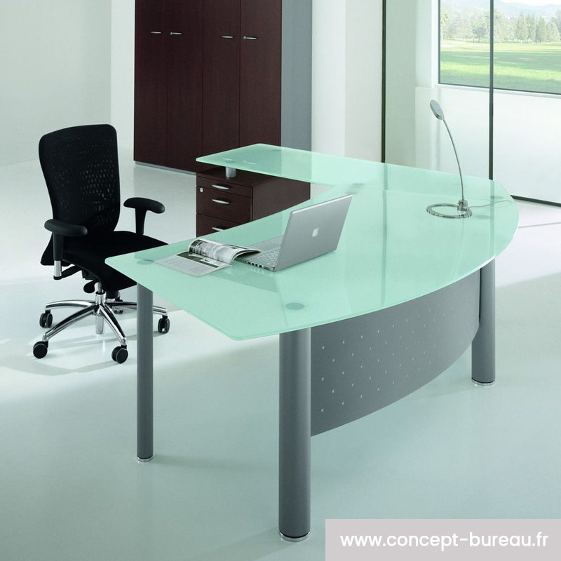 Bureau de direction moderne en verre