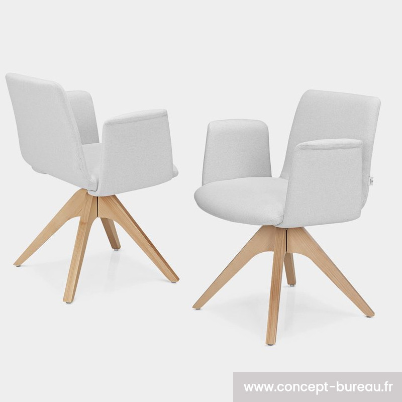 Fauteuil d'accueil design en bois