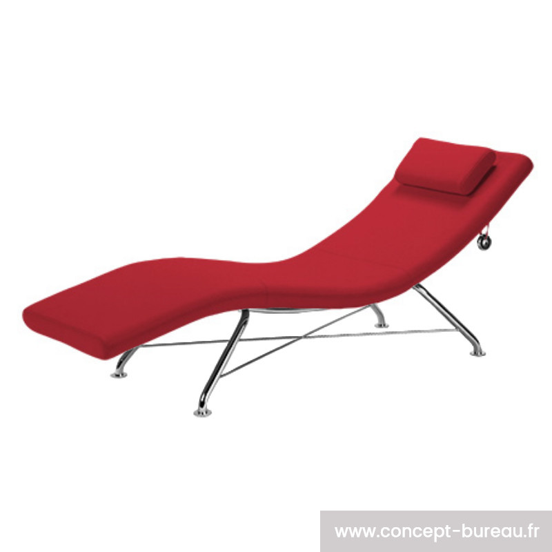 Chaise longue rouge