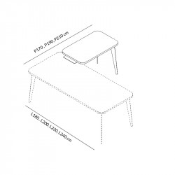 Bureau de direction noir en bois - GREZ