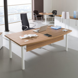 Bureau pour manager avec piétement rond blanc