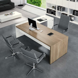 Bureau de direction design blanc contemporain Seven - Mobilier de