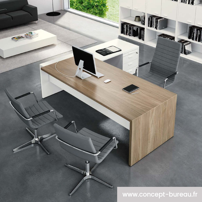 Bureau de direction design haut de gamme avec retour de bureau