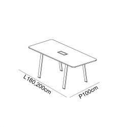 Table de réunion avec top accès TAVANNES