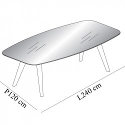 Table de réunion en verre 8 personnes - CHENAIE