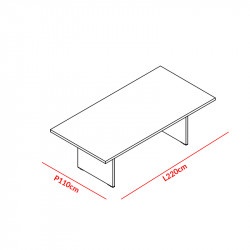 Table de réunion pour 8 personnes - OLI