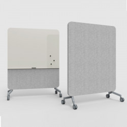 Cloison mobile acoustique et magnétique coloris gris