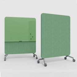 Cloison mobile acoustique et magnétique coloris vert