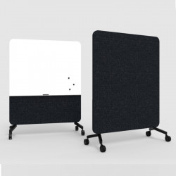 Cloison mobile acoustique et magnétique coloris noir