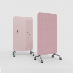 Cloison mobile acoustique et magnétique L100 coloris rose