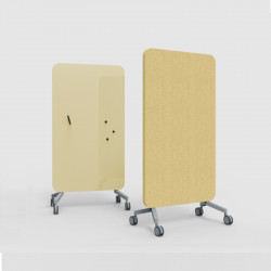 Cloison mobile acoustique et magnétique L100 coloris jaune