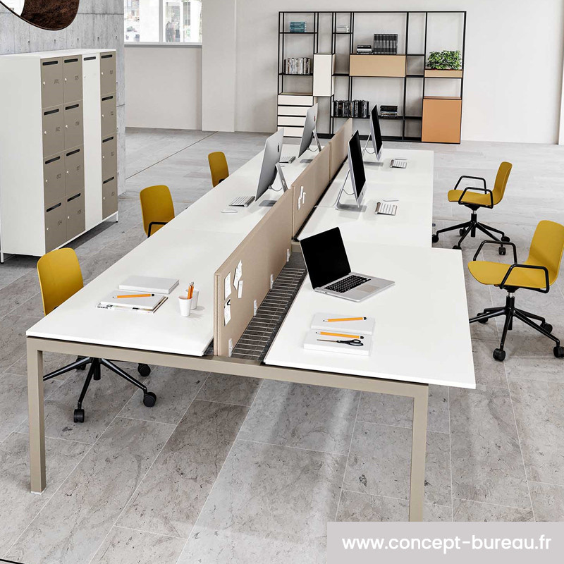 Bureau bench 6 personnes pour open space