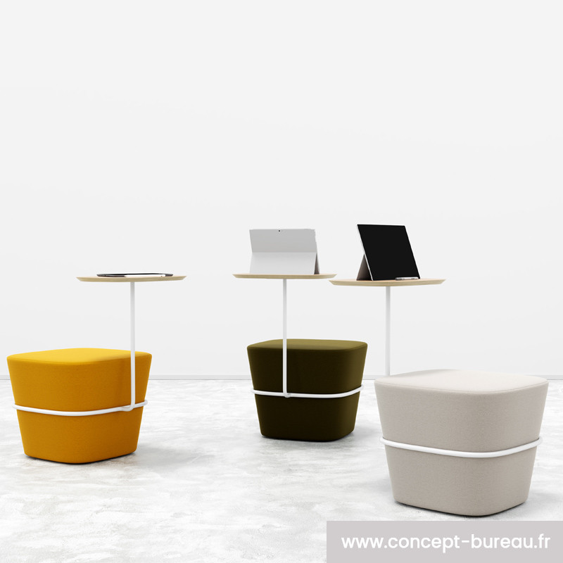 Pouf avec tablette écritoire design - TIP Pouf avec tablette écritoire design - TIP