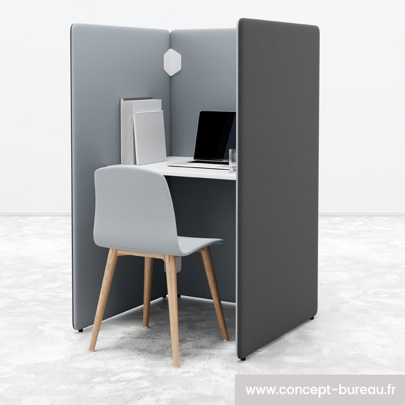 Bureau avec cloisons acoustiques