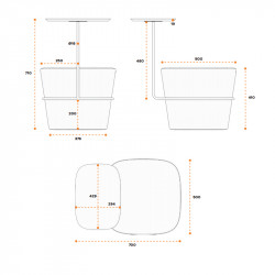 Pouf avec tablette écritoire design - TEAM