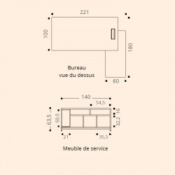 Bureau de direction design avec retour CANOPEE