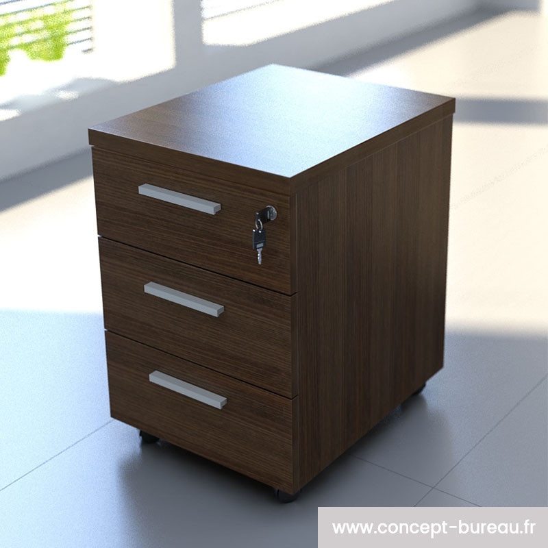 Caisson 3 tiroirs pour rangements sécurisés bureau d' accueil