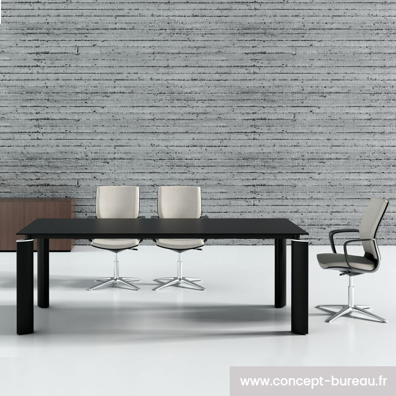 Table de réunion noir 8 personnes Table de réunion noir 8 personnes