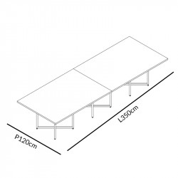 Table de réunion en cuir haut de gamme - HERALES