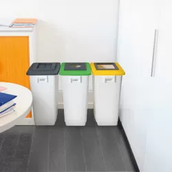 Poubelle tri sélectif 60L : conteneur triple