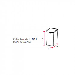 Corbeille de tri sélectif 60L