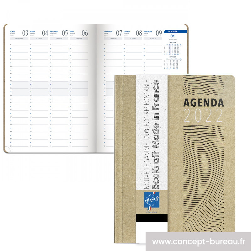 Agenda éco-responsable 2022 17x24cm Agenda éco-responsable 2022 17x24cm
