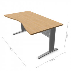 Bureau individuel retour vague courbe