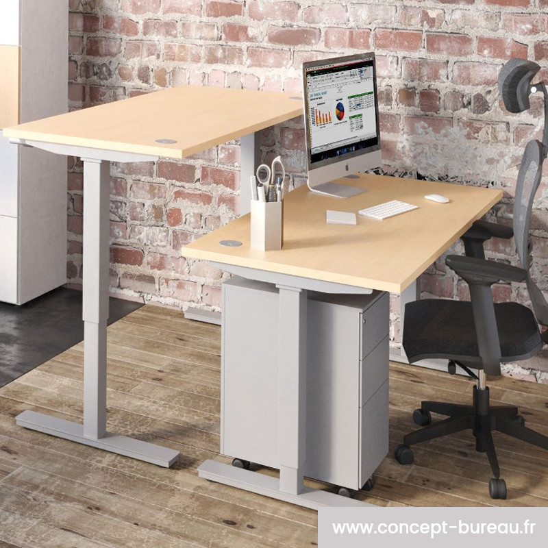 Bureau réglable en hauteur par manivelle Bureau réglable en hauteur par manivelle