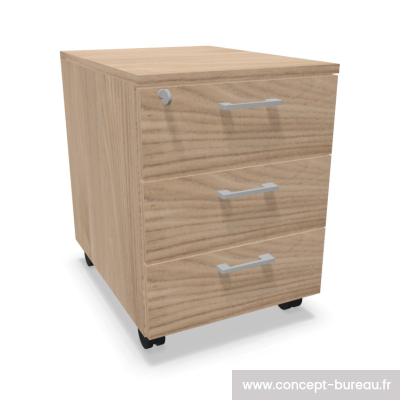 Caisson 3 tiroirs pour rangements sécurisés bureau d' accueil