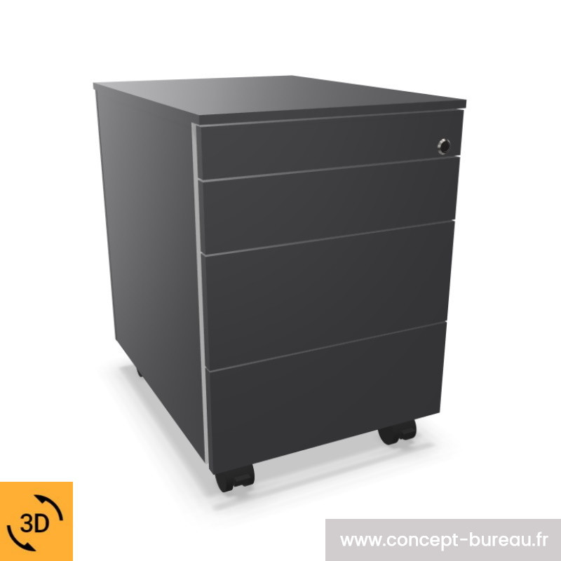 Caisson bureau métal 4 tiroirs Caisson bureau métal 4 tiroirs
