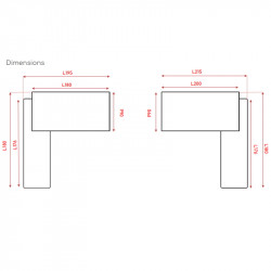 Bureau direction avec rangement - LOUGANO