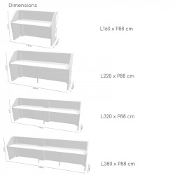 Banque d'accueil dimensions