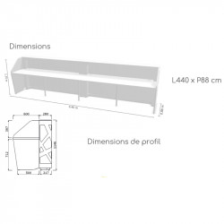 Comptoir d'accueil dimensions