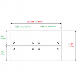 Bureau 4 personnes dimensions