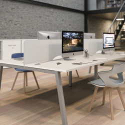 Cloison de séparation visuelle pour bureau multiposte