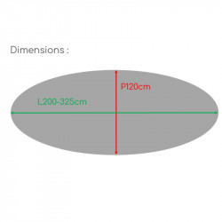 Dimensions table de réunion ovale