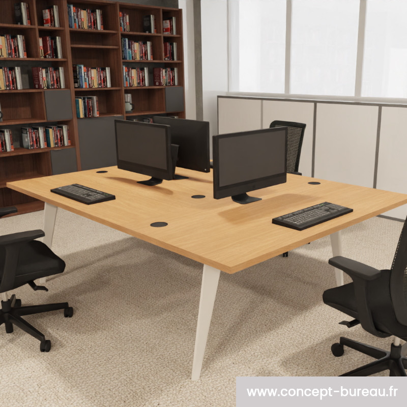 Bureau bench 3 personnes en ligne Magistra  bureau 4 personnes open space  design finitions modernes