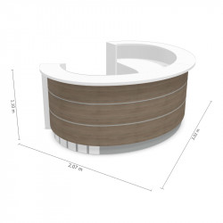 Banque d'accueil arrondie dimensions