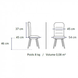 Dimensions chaise de réunion - AIRNA