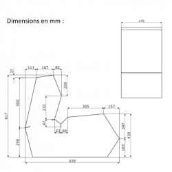 Dimensions chauffeuse détente SHAPE