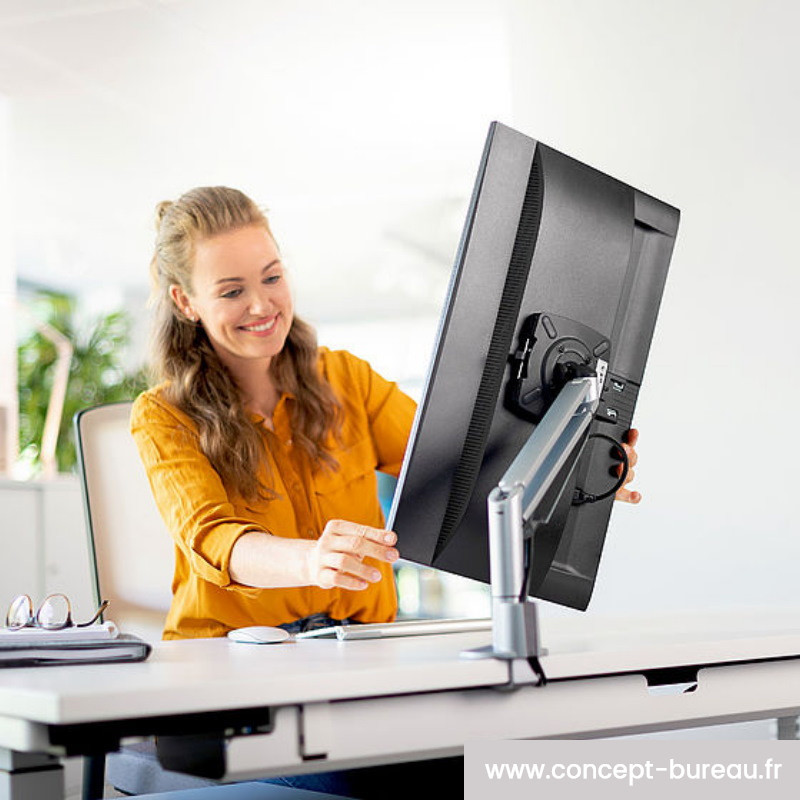 Bureau informatique table d'ordinateur en L avec support écran