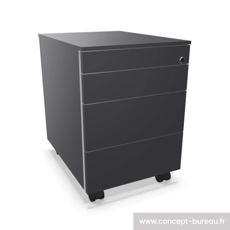 Caisson de bureau 4 tiroirs aspect bois