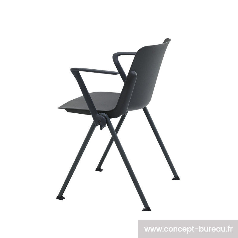 Fauteuil PolyMia en polypropylène noir Fauteuil PolyMia en polypropylène noir