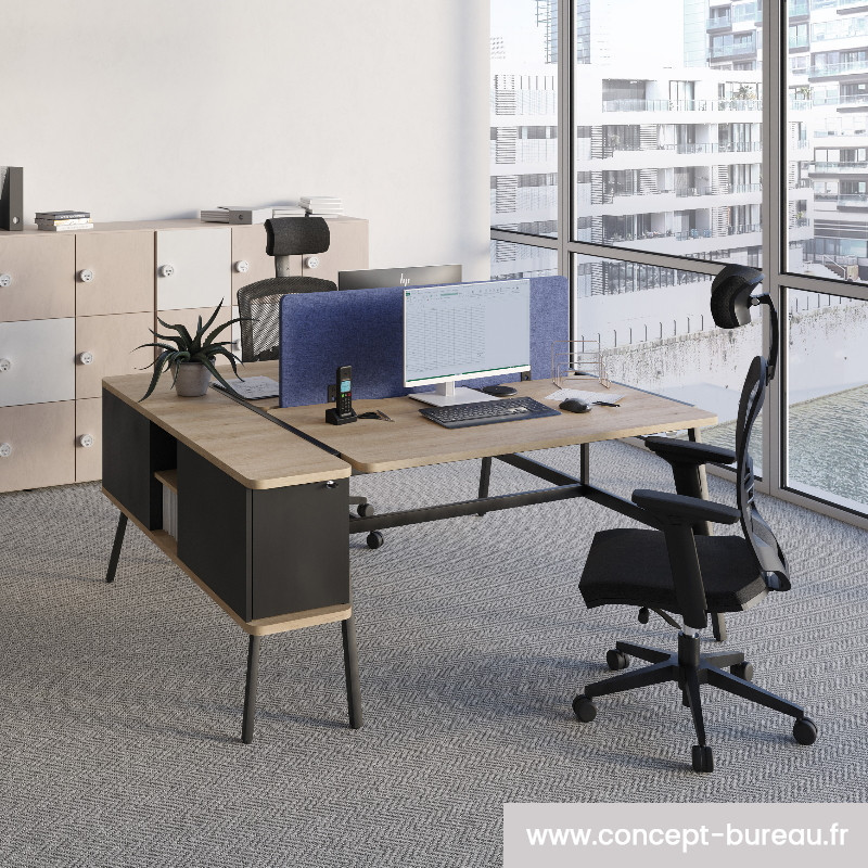 Bureau 2 personnes avec rangement - DUTY