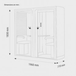 Cabine acoustique 2 personnes 2 personnes