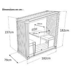 Cabine de bureau 2 personnes dimensions