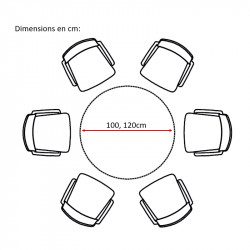 Table de réunion  ronde dimensions