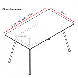 Table de réunion dimensions