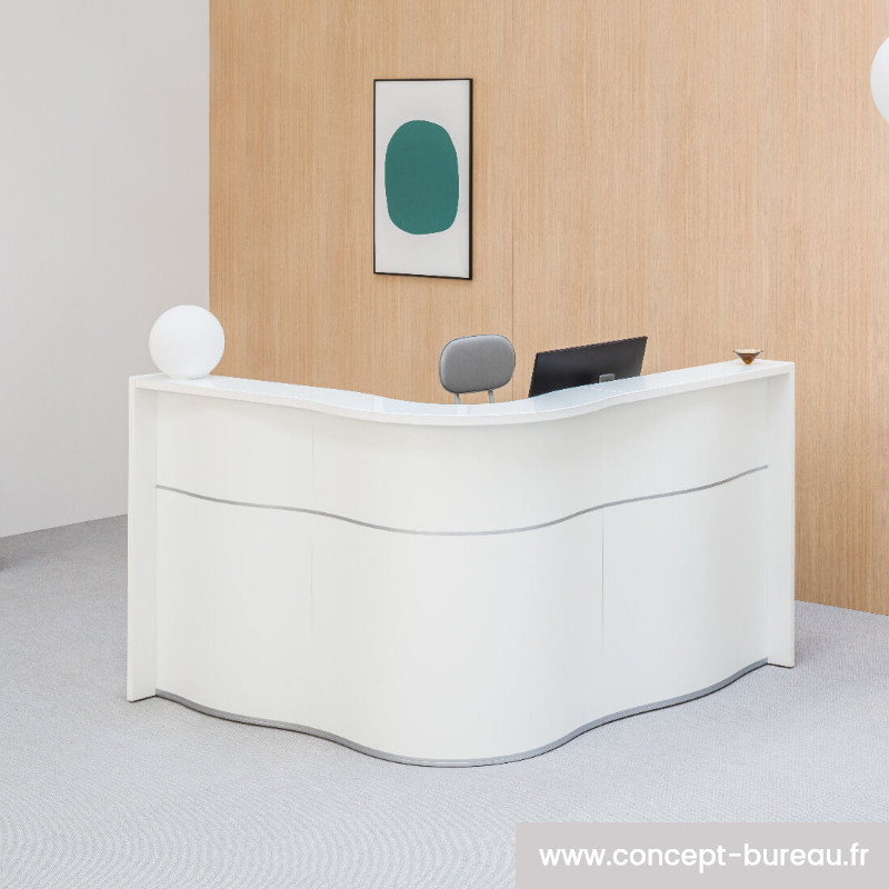 Banque d'accueil en angle  design