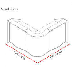 Banque d'accueil en angle dimensions